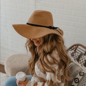 Braided Belt Floppy Hat - Camel